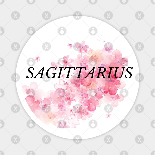 Sagittarius with Pink Watercolor Flowers Magnet by Susy Maldonado illustrations